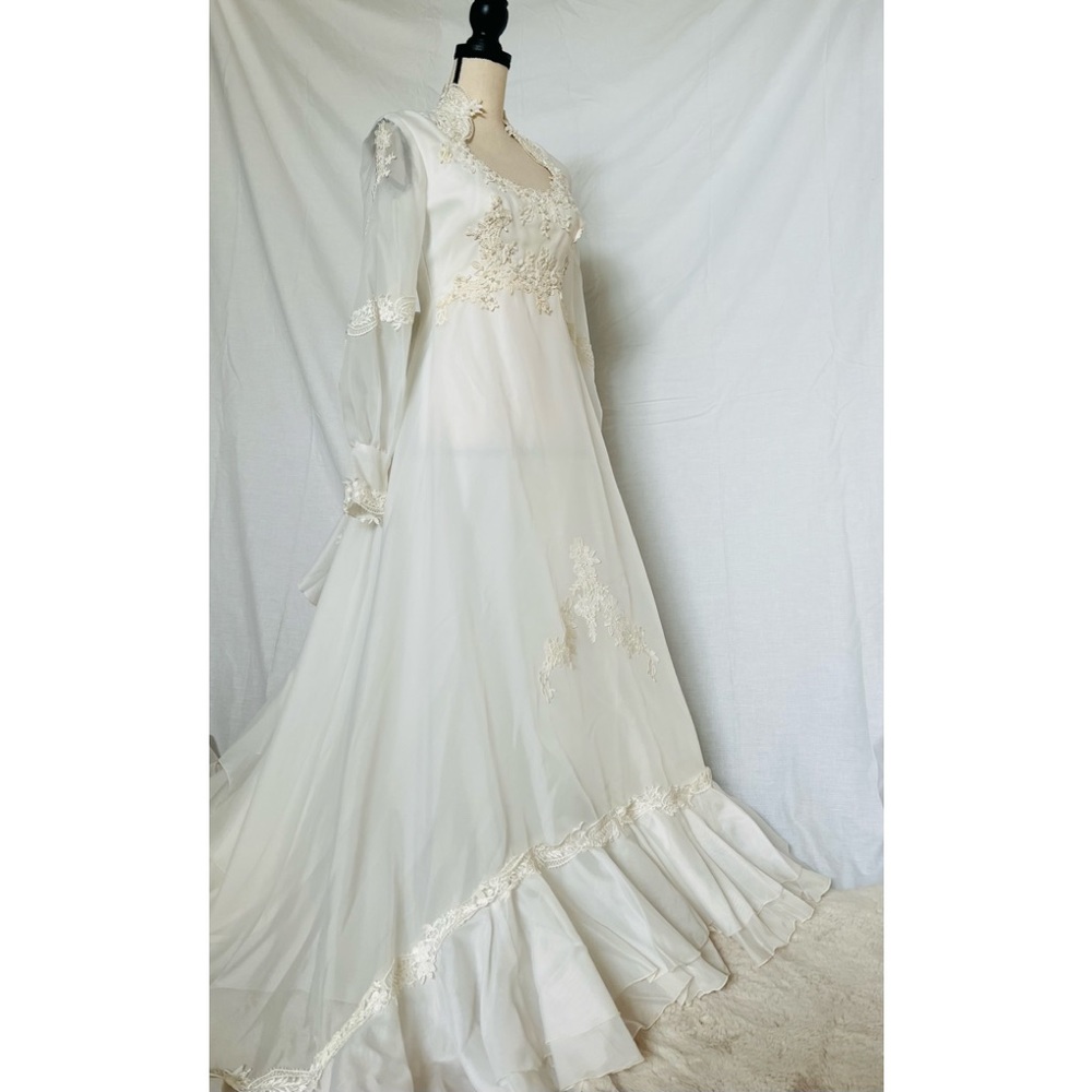 Vintage Bohemian 1970's Wedding Dress S